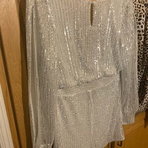 Silver sequin romper
